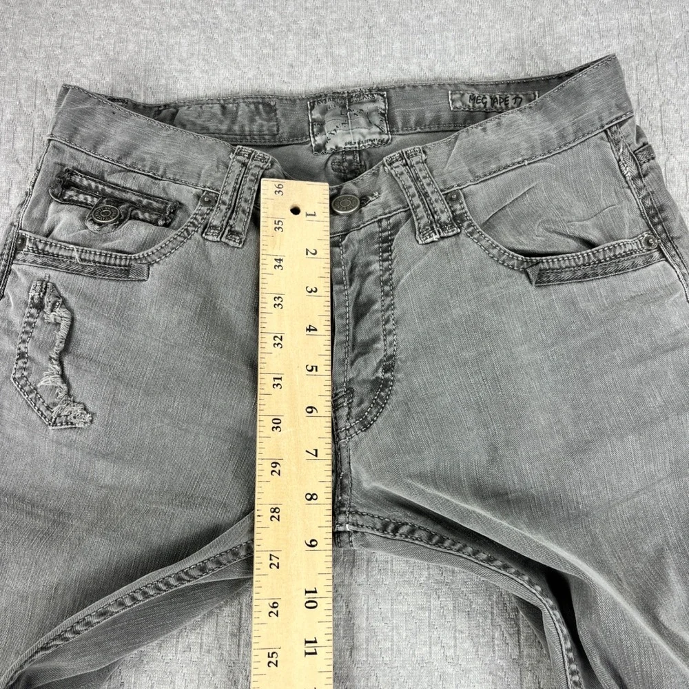 Taverniti So Jeans Mens 31x33 Grey Mec Tape 17 Distressed Straight Denim Pants